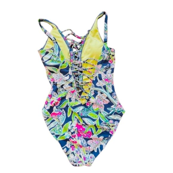 Lilly Pulitzer Isle Lattice One Piece Swimsuit Sway This Way Size 6 - Picture 7 of 9
